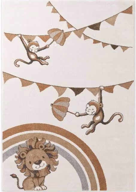 Villeroy & Boch Rainbow Party Boho Kids Rug in Beige and Multicolour, W: 160 cm, L: 230 cm – 1