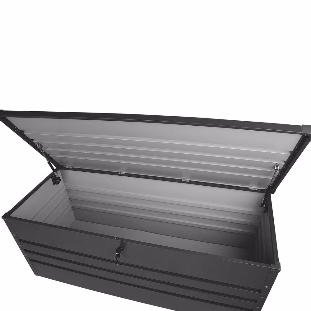 Wyld and Coco 600L Galvanised Steel Outdoor Storage Box in Grey – 5