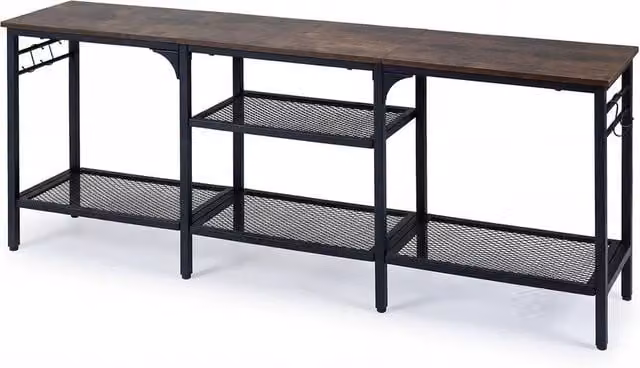 Havendro Industrial TV Entertainment Stand for up to 65 Inch TVs in Brown