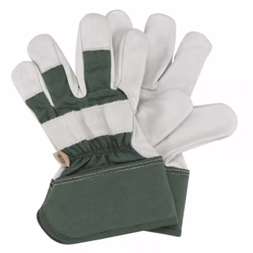 Briers Premium Thorn Resistant Hide Rigger Gardening Gloves, Green, Medium