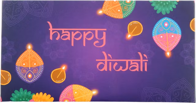 Peacock Supplies Happy Diwali Paper Money Envelopes in Purple and Pink