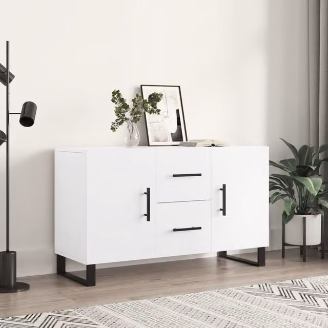Berkfield Home Modern White Sideboard in Matt Engineered Wood W/D/H: 100 x 36 x 60 cm – 1