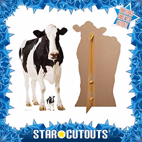 Star Cutouts SC163 Cow Cardboard Cutout, Multicolour, Height: 152 cm – 5