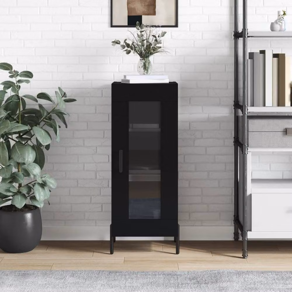 Berkfield Home Modern Black Sideboard W/D/H: 34.5 x 34 x 90 cm – 2