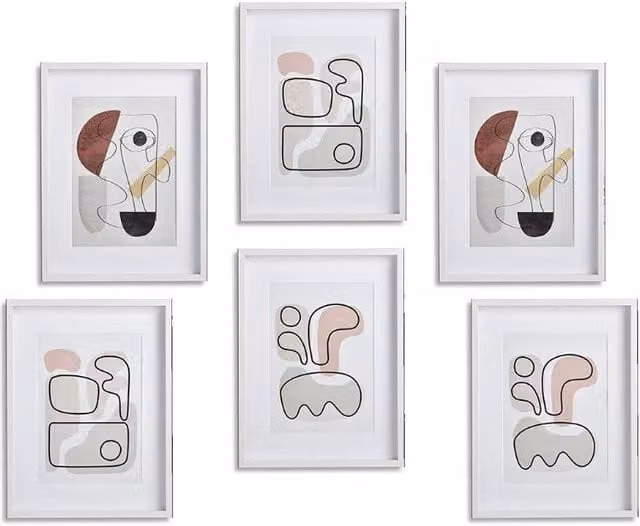 Nielsen Design Rowley 6 Piece Wooden Picture Frame Set, White and Black, W/H: 30 x 40 cm – 1