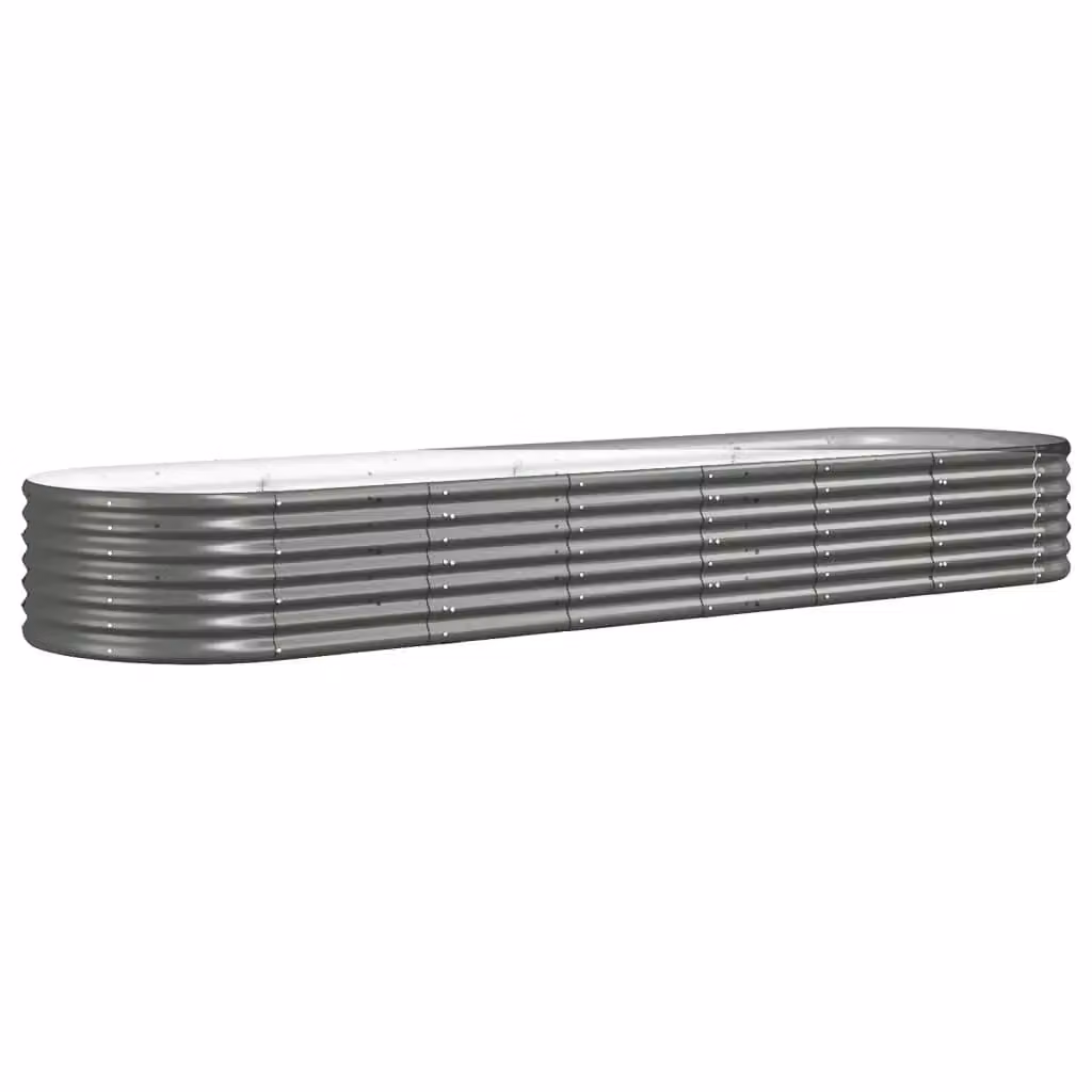 Berkfield Home Garden Grey Powder-coated Steel Raised Bed W/D/H: 296 x 80 x 36 cm – 2