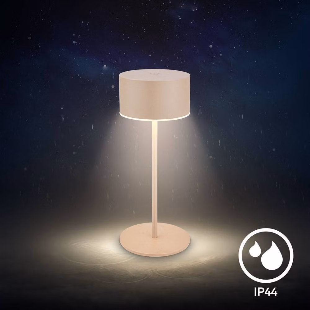 Briloner Rechargeable LED Table Lamp in Beige with Warm White Dimmable Light – 3