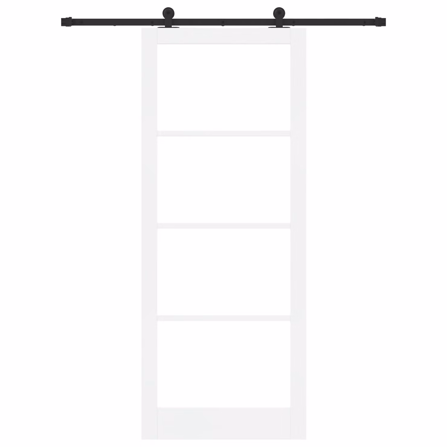 Berkfield Home Orkdal Sliding Door with Hardware Set in White Lacquered Solid Wood and Glass – 2