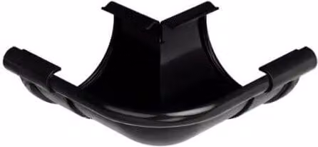 Galeco Industrial Half Round Gutter External Angle 90 Degree, 150mm, Black