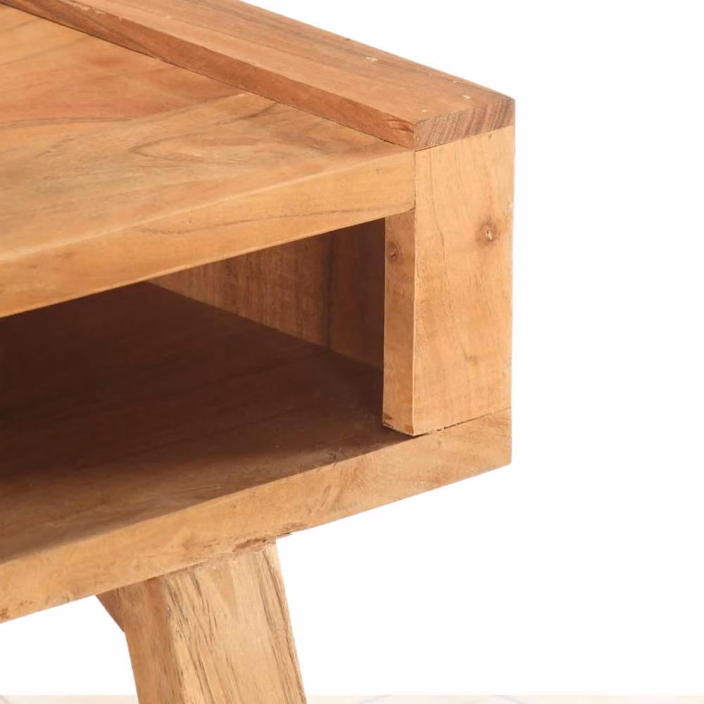 Berkfield Home Beautiful Coffee Table in Brown Solid Acacia Wood W/D/H: 100 x 50 x 45 cm – 3