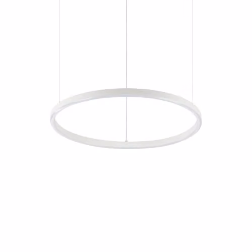 Ideal Lux Oracle Slim Round Integrated LED Pendant Ceiling Light, White, 50 cm, 4000K, Dimmable