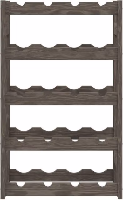 Berkfield Home Beautiful Grey Solid Pine Wood Wine Rack for 20 Bottles W/D/H: 70 x 25 x 25 cm – 1