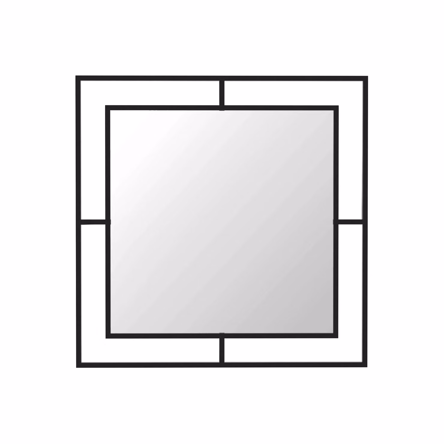 Decortie Modern Square Wall Mirror with Black Metal Frame – 2