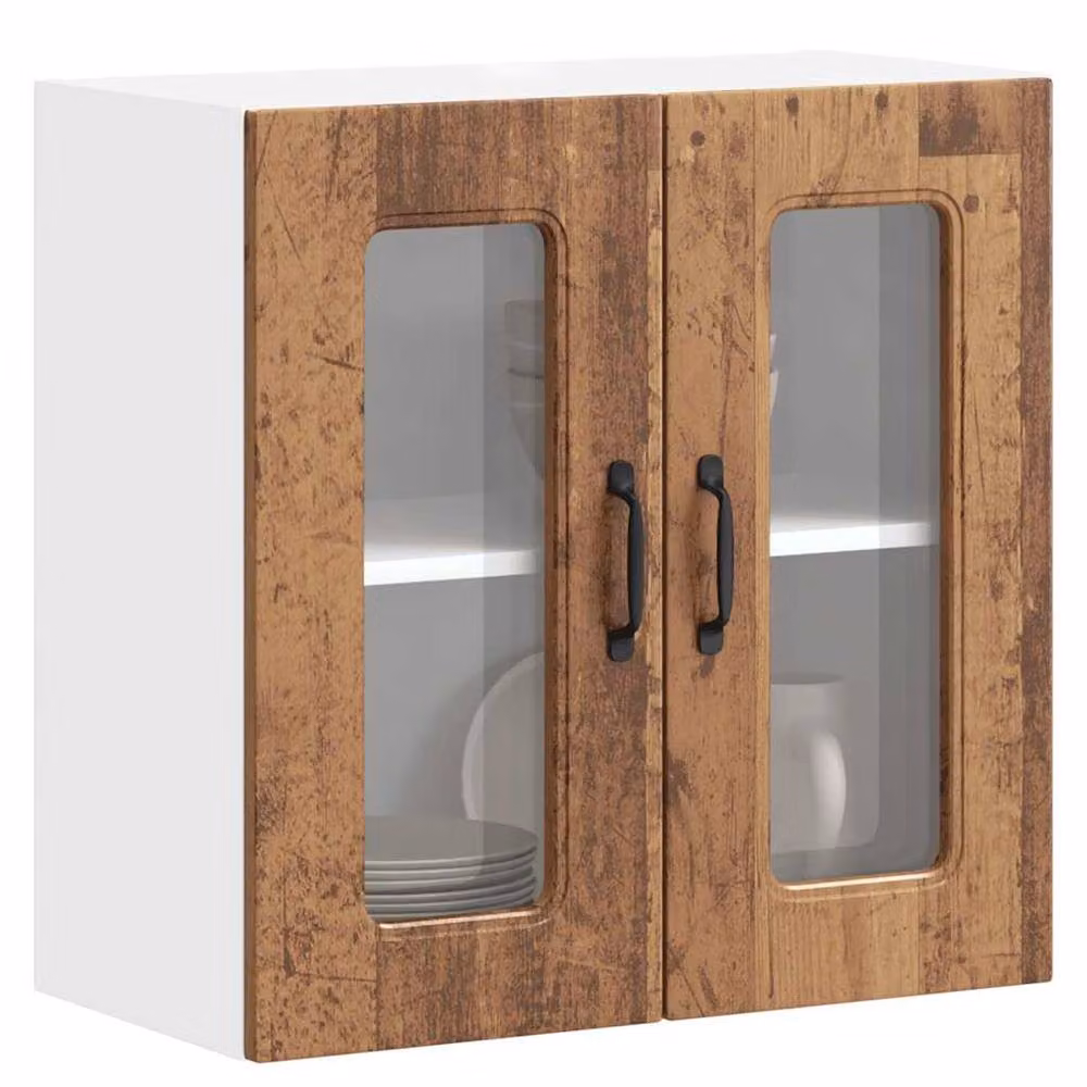 Berkfield Home Kalmar Wall Mounted Kitchen Cabinet with Glass Doors in Brown, W/D/H: 60 x 31 x 60 cm – 2