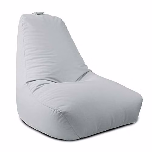 rucomfy Water Resistant Large Garden Beanbag Chair Lounger in Grey/Silver – 1