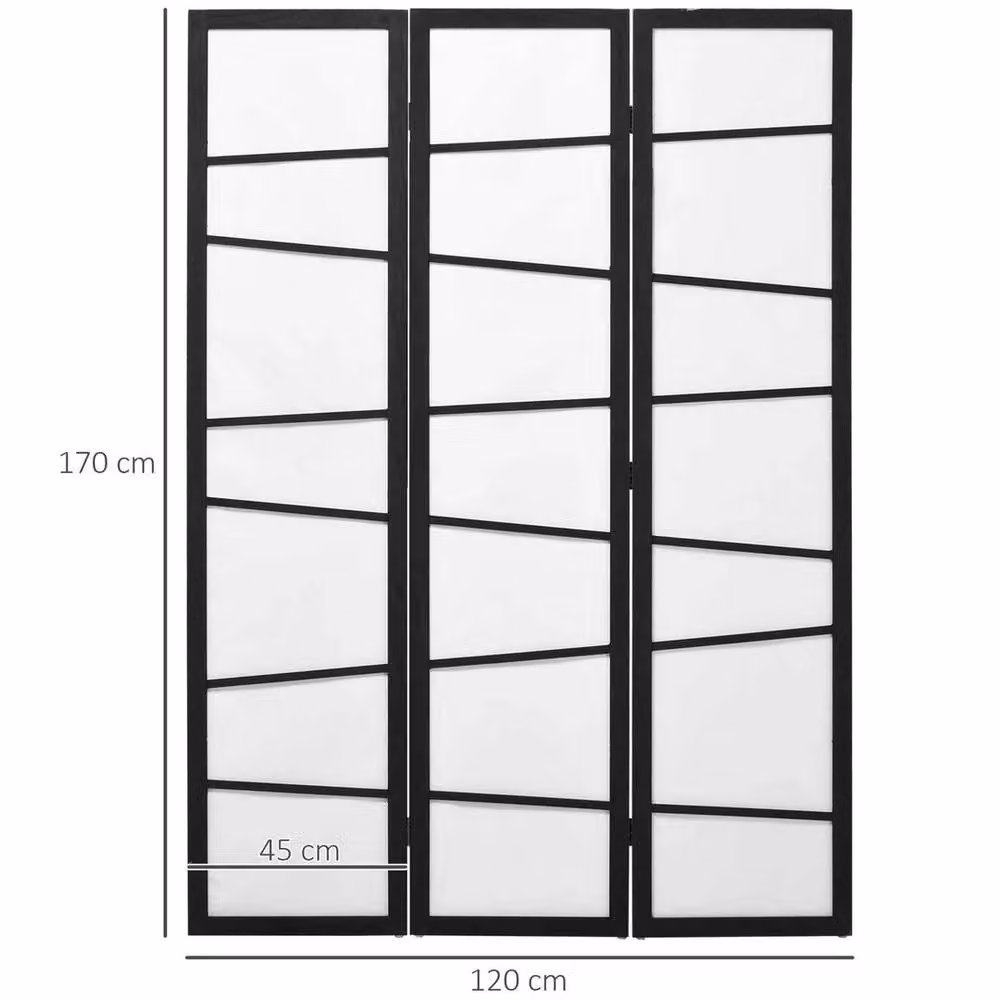 NESTLUNE 3 Panel Folding Room Divider Privacy Screen in Black – 4