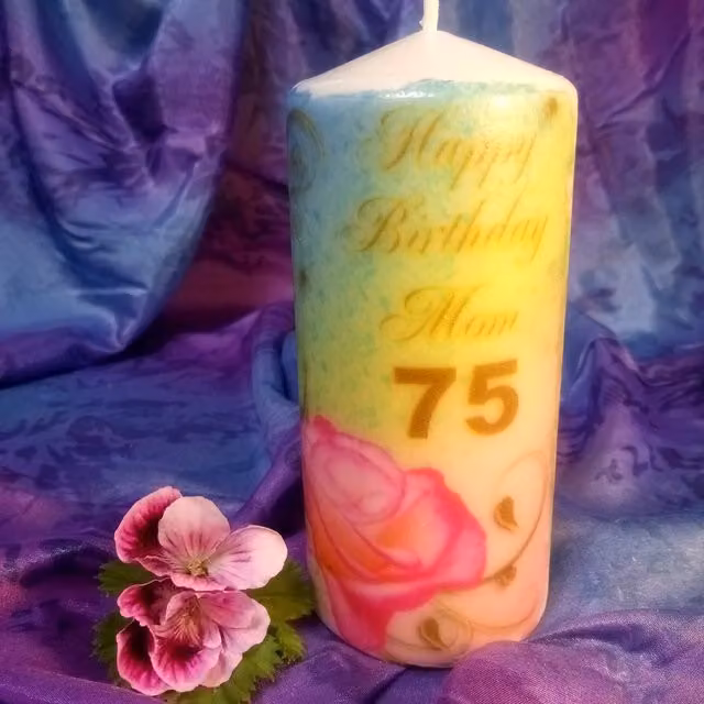Viki Birthday Wishes Multicolour and White Candles