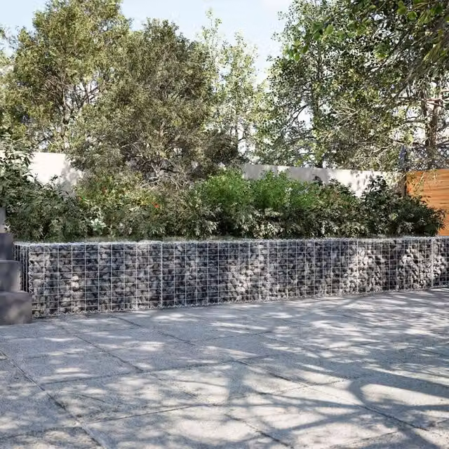 Berkfield Home Silver Galvanised Steel Gabion Basket with Cover, W/D/H: 1000 x 50 x 50 cm – 1