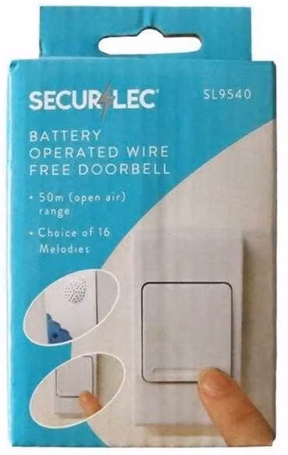 Securlec Plain Wireless Doorbell in White