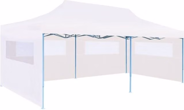 Berkfield Home Folding Pop-up Party Tent with Sidewalls, White Steel and PVC, W: 6 m, D: 3 m