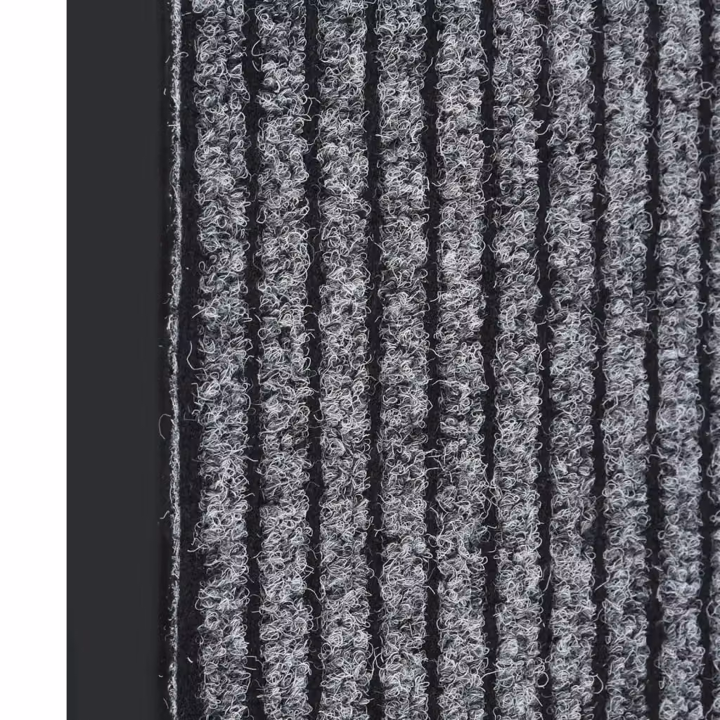 Berkfield Home Striped Grey and Black Non-Slip Doormat W/D/H: 60 x 40 x 1 cm – 2