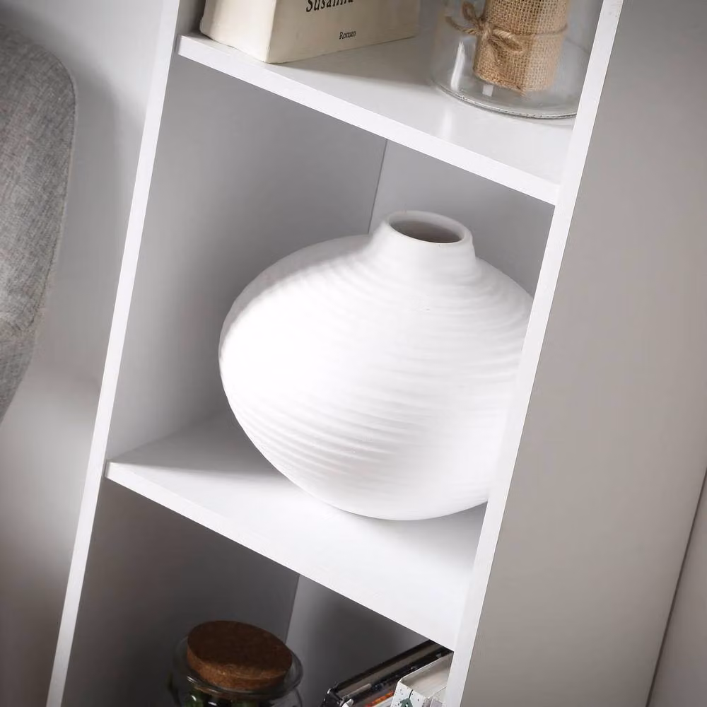 CALICOSY 4-Compartment Cube Storage Shelf in White, H 122.5 x W 31.1 x D 29.5 cm – 3