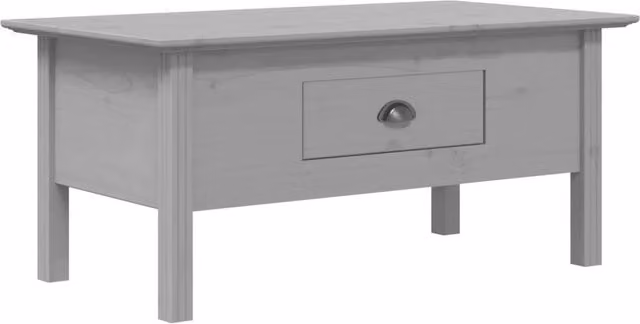Berkfield Home BODO Coffee Table in Grey Solid Pine Wood, W/D/H: 100 x 55 x 45 cm – 1