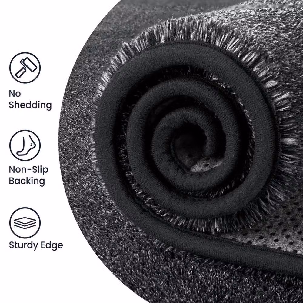 SPETLEK Extra Large Dark Grey Short Pile Soft Fluffy Anti-Slip Rug – 3