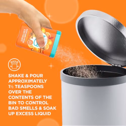 Bin Buddy Bin Freshener Deodoriser Powder Spiced Orange 450g – 2