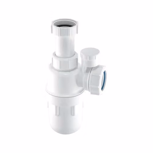 McAlpine White 40mm Anti-Syphon Adjustable Inlet Bottle Trap with Multifit Outlet C10AV