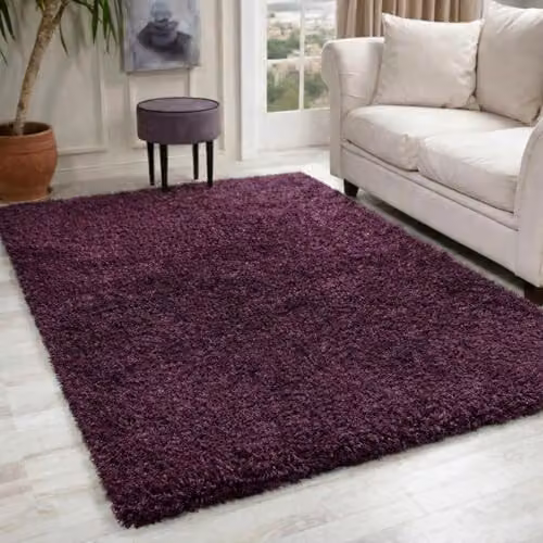Serdim Rugs Plain Purple Rectangular Hallway Runner Rug, W: 60 cm, L: 220 cm – 4