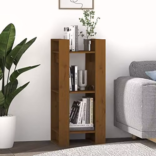 vidaXL Solid Wood Book Cabinet and Room Divider in Brown, W/D/H: 41 x 35 x 91 cm – 4