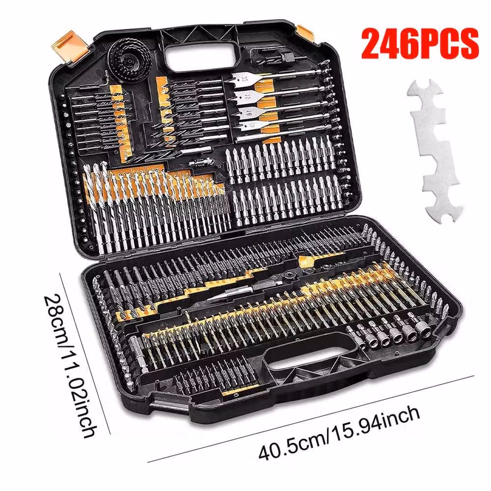 Havendro 246-Piece HSS Drill Bit and Screwdriver Bit Set with Storage Case in Multicolour – 2