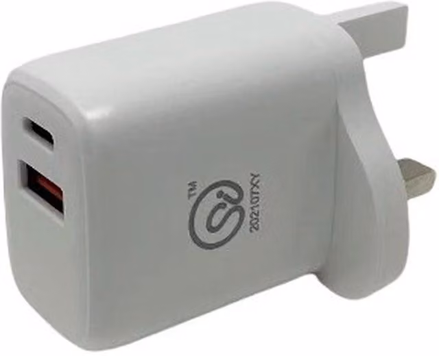 Livingandhome USB and Type-C Home Plug Charger, White