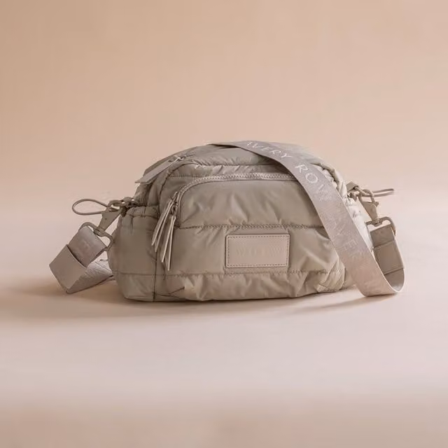 Avery Row Messenger Crossbody Pram Organiser Bag in Beige