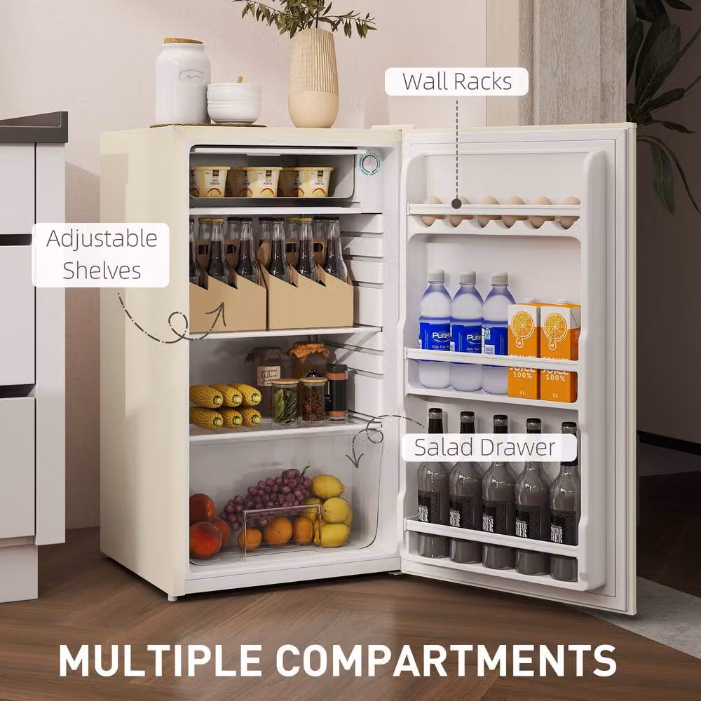 STILVORA Under-counter Fridge Freezer with Chiller Box, 91L, Beige – 3
