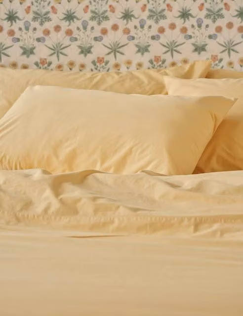 Piglet In Bed 2 Pack Yellow Mix Washed Cotton Pillowcases