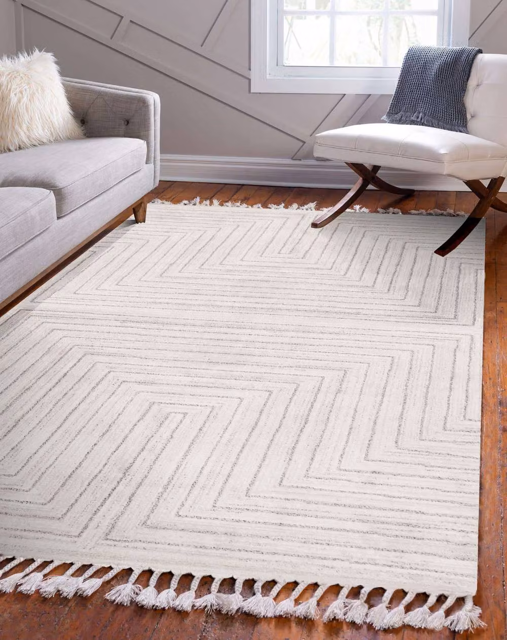 Esselle Home Arctic Maze Geometric Rug in Beige and Grey, W: 200 cm, D: 290 cm – 5