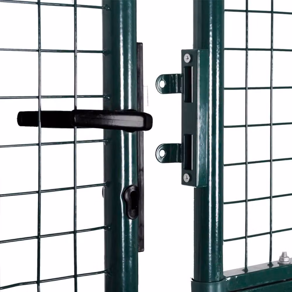 Berkfield Home Double Door Steel Swing Fence Gate, Green, W: 300 cm, H: 150 cm – 6