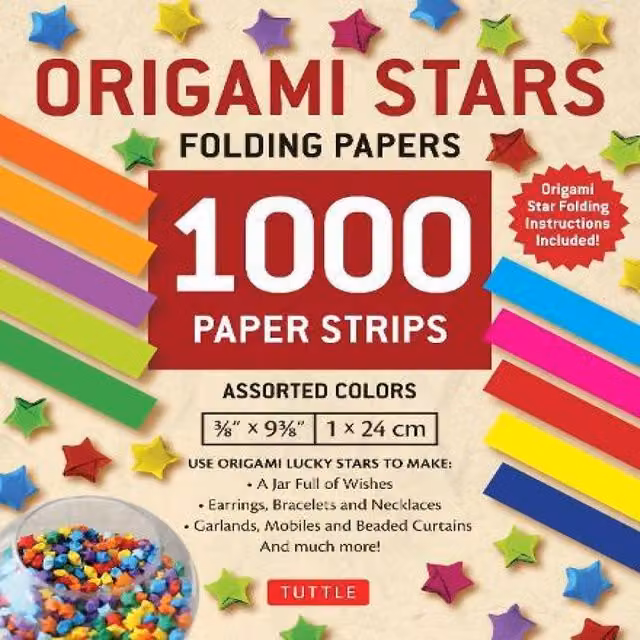 Tuttle Publishing Origami Stars Paper Strips, 1000 Pieces in Multicolour
