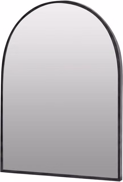 VOGREX Black Metal Framed Arched Wall Vanity Mirror W: 30 cm, H: 40 cm – 1