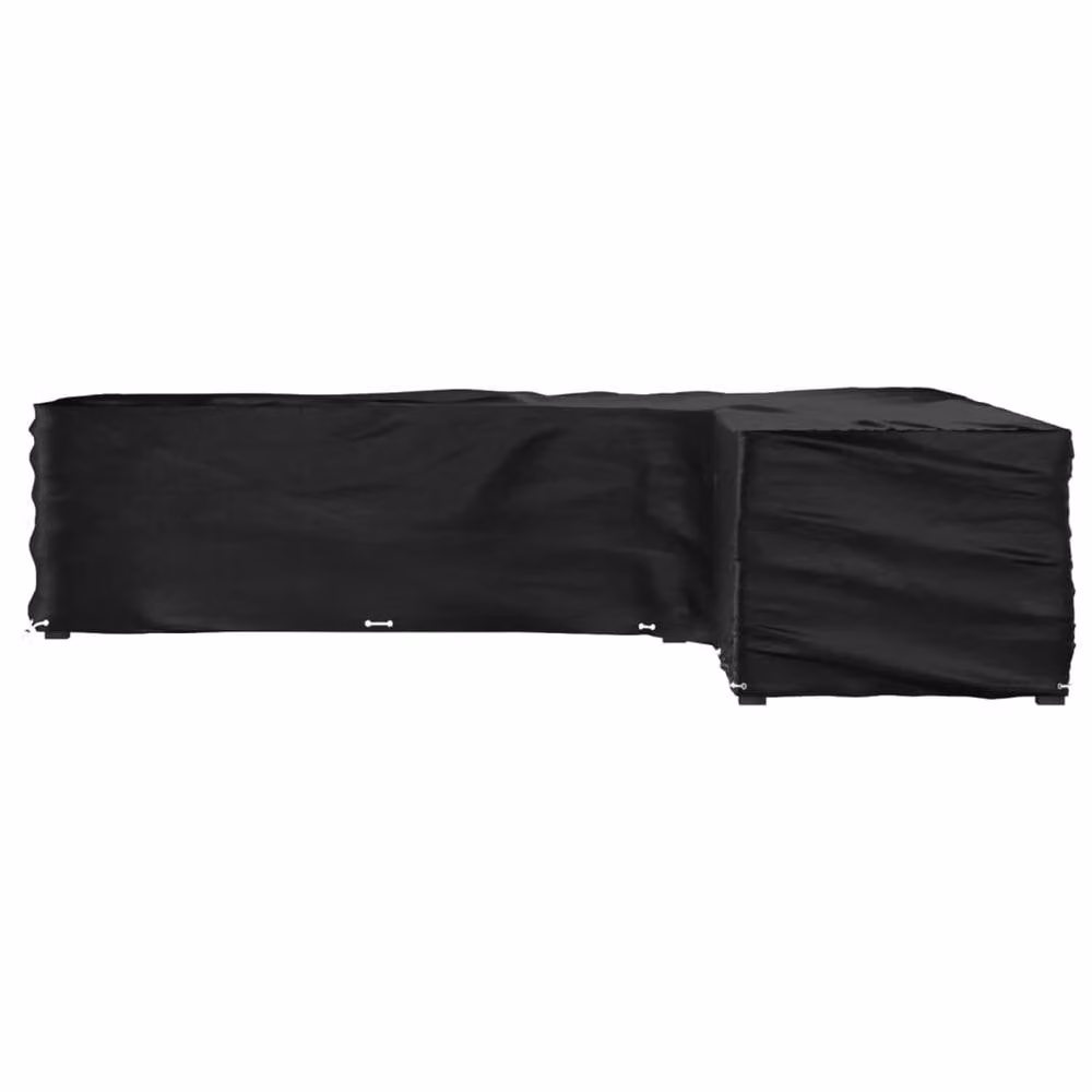 Berkfield Home L-Shaped Garden Furniture Cover with 20 Eyelets, Black, W/D/H: 300 x 300 x 70 cm – 3