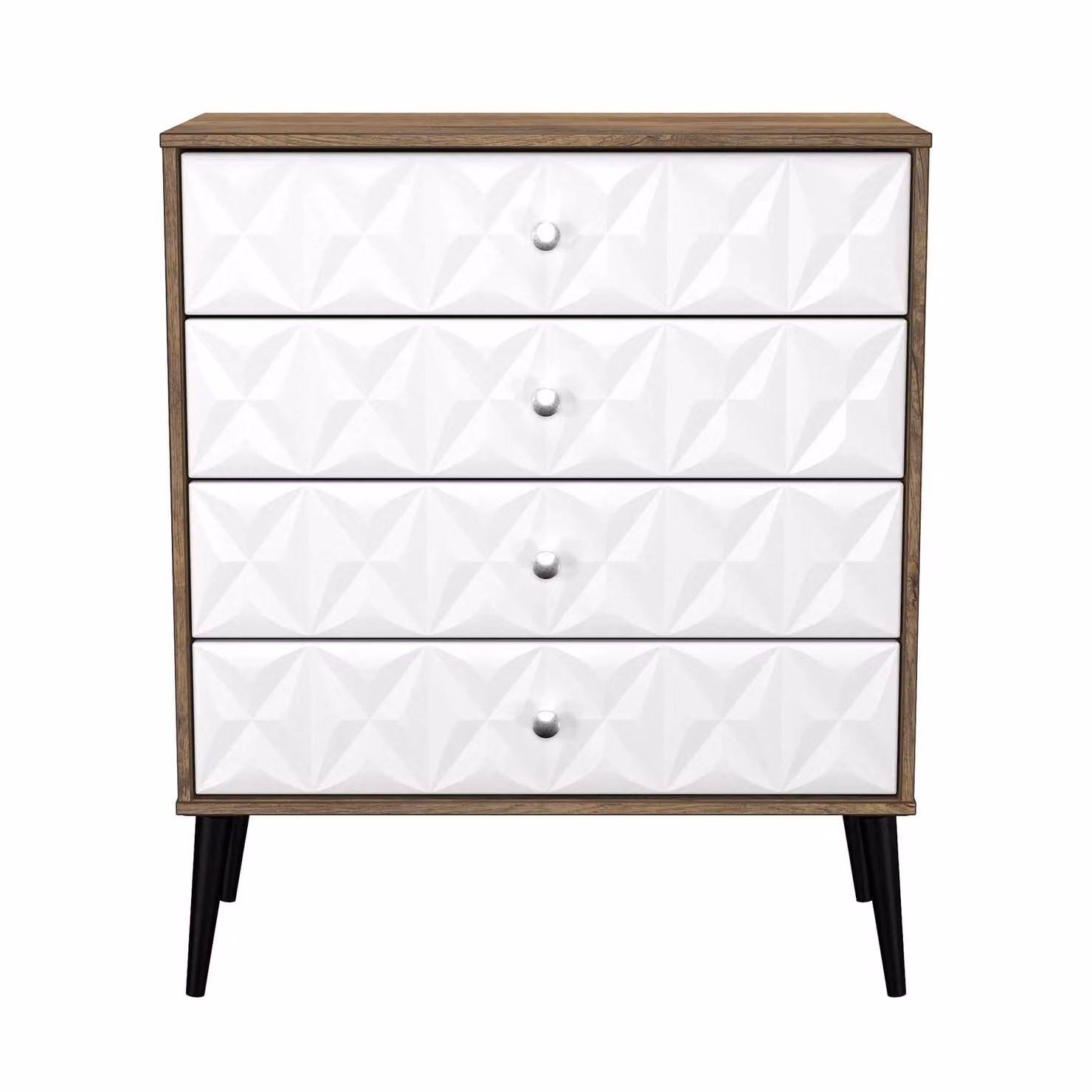 Ready Assembled 2 U Toledo 4 Drawer Chest in Dark Brown and Black