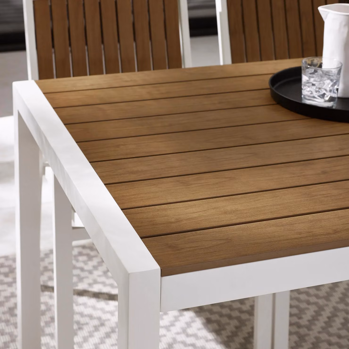 FurnitureboxUK Dubai 8 Seater Outdoor Dining Set with White Wood-Effect Tabletop – 2