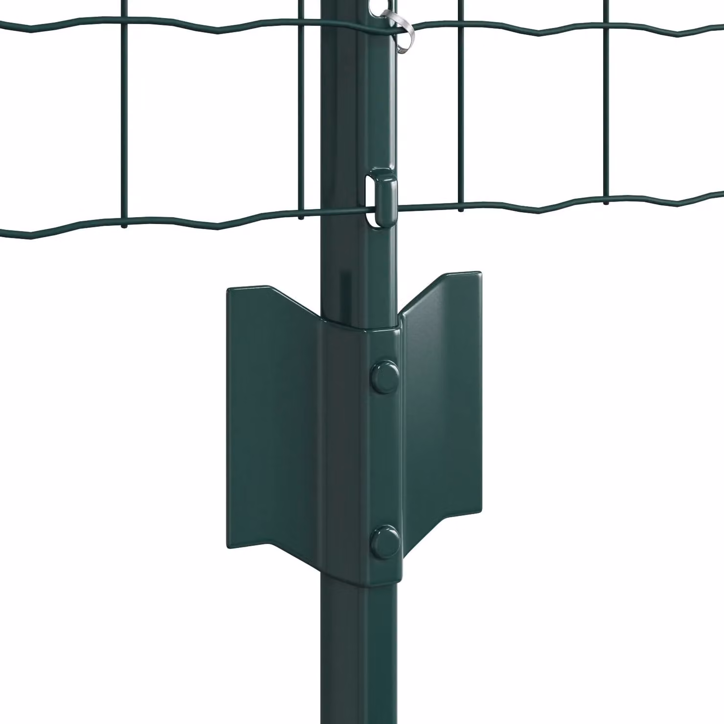 Berkfield Home Green Powder-Coated Metal Garden Fence Set of 2 – 3