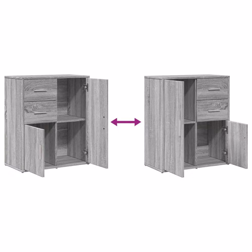 Berkfield Home Grey Sonoma Sideboard in Matt Engineered Wood W/D/H: 60 x 31 x 70 cm – 3
