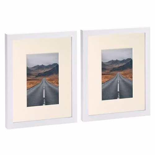 Nicola Spring White Rectangular Photo Frames, Pack of 2 – 1