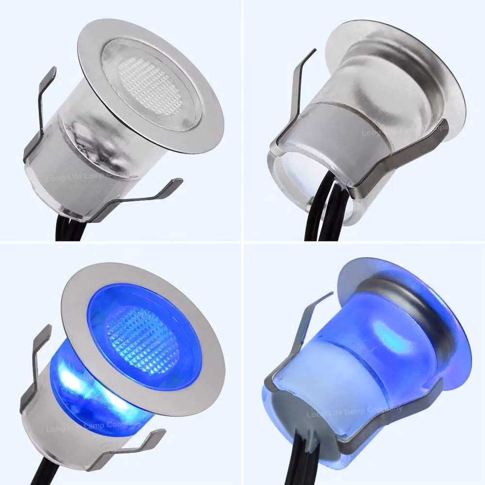 SPETLEK IP68 Round Outdoor LED Decking Lights in Blue – 3