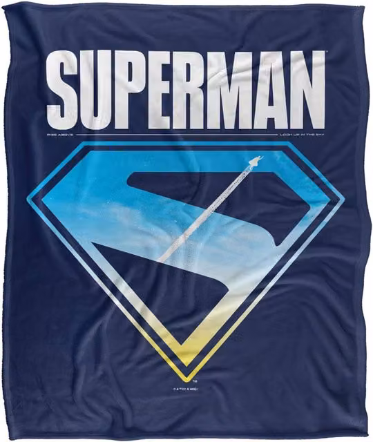Warner Bros. Superman 2025 New Logo Flight Super Soft Fleece Throw Blanket, Multicolour, W: 152 cm, D: 127 cm – 6