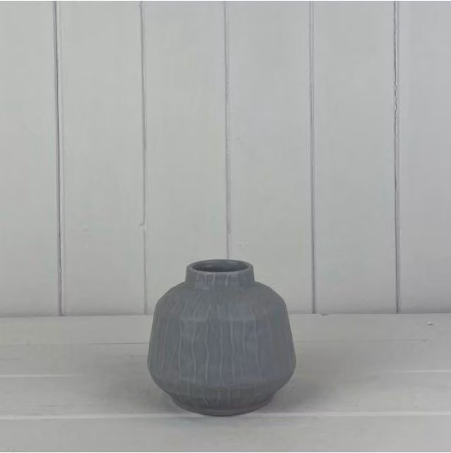 KDMD Subtle Glazed Pastel Grey Ceramic Vase